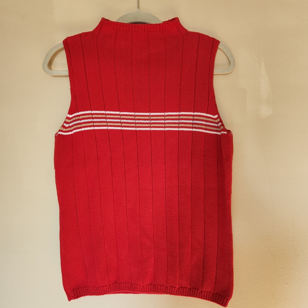 Vintage 90s Liz Claiborne Red Knit Sweater Vest